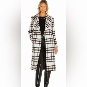 MACKAGE NWT
Sienna Wool-Blend Belted Coat In Plaid Print medium